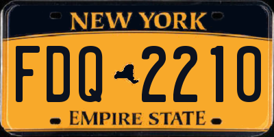 NY license plate FDQ2210