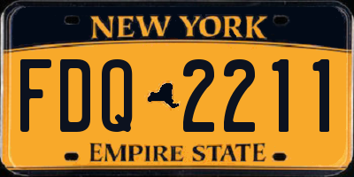 NY license plate FDQ2211
