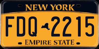 NY license plate FDQ2215