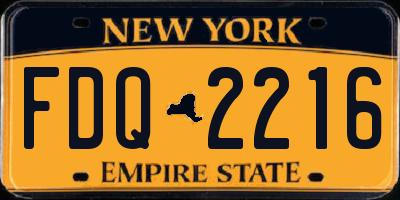 NY license plate FDQ2216