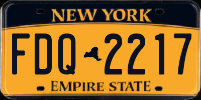 NY license plate FDQ2217