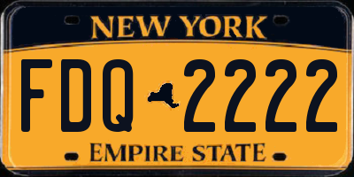 NY license plate FDQ2222