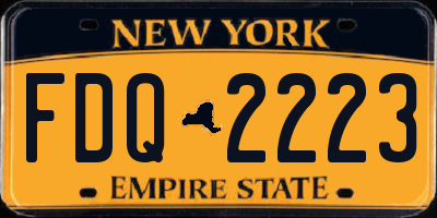 NY license plate FDQ2223