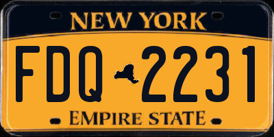 NY license plate FDQ2231