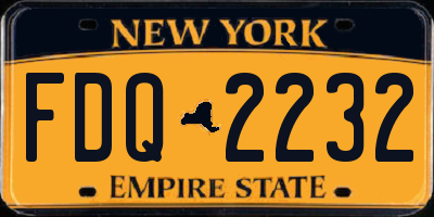 NY license plate FDQ2232