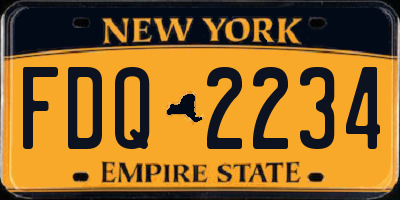NY license plate FDQ2234