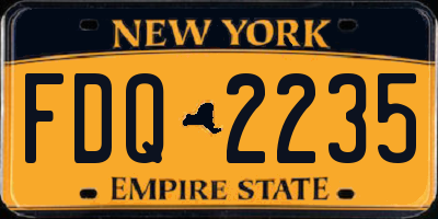NY license plate FDQ2235