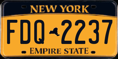 NY license plate FDQ2237