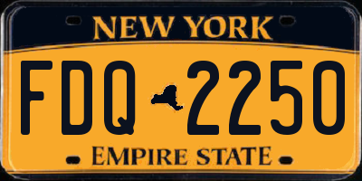 NY license plate FDQ2250