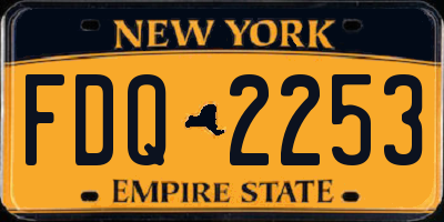 NY license plate FDQ2253