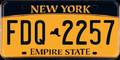 NY license plate FDQ2257