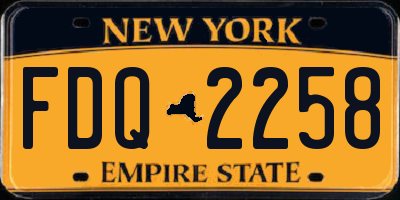 NY license plate FDQ2258