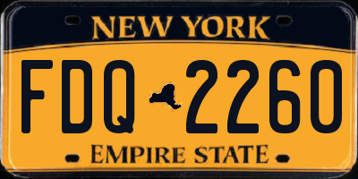 NY license plate FDQ2260