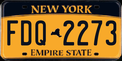 NY license plate FDQ2273