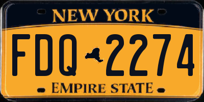 NY license plate FDQ2274