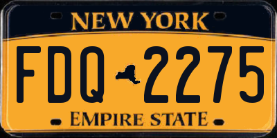 NY license plate FDQ2275