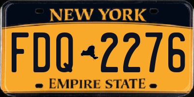 NY license plate FDQ2276