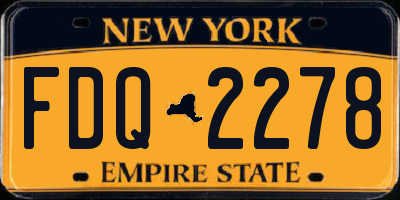 NY license plate FDQ2278