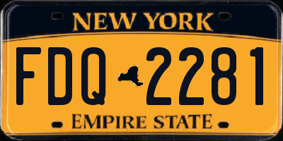NY license plate FDQ2281