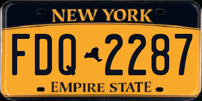 NY license plate FDQ2287