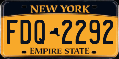 NY license plate FDQ2292