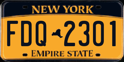 NY license plate FDQ2301
