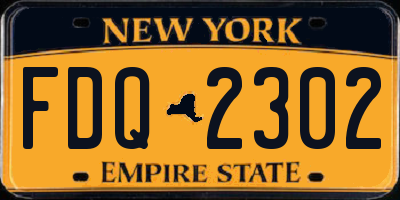 NY license plate FDQ2302