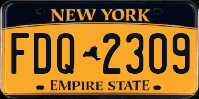 NY license plate FDQ2309