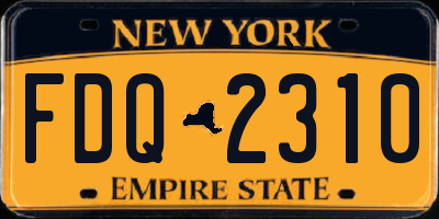 NY license plate FDQ2310