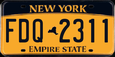 NY license plate FDQ2311