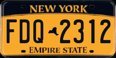 NY license plate FDQ2312