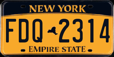NY license plate FDQ2314