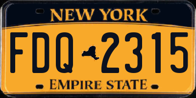 NY license plate FDQ2315