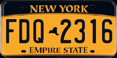 NY license plate FDQ2316