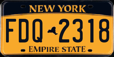 NY license plate FDQ2318