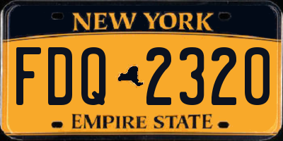 NY license plate FDQ2320