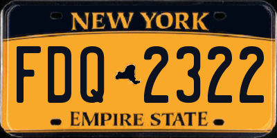 NY license plate FDQ2322
