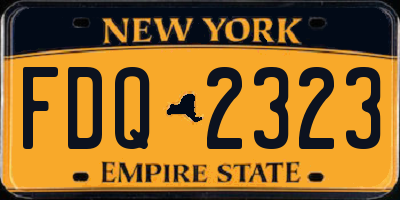 NY license plate FDQ2323