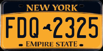 NY license plate FDQ2325