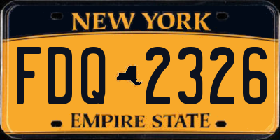 NY license plate FDQ2326