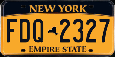 NY license plate FDQ2327
