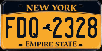 NY license plate FDQ2328
