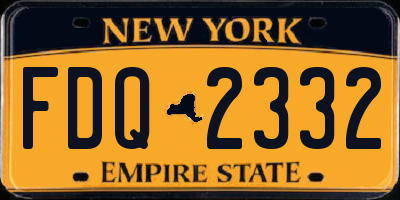 NY license plate FDQ2332