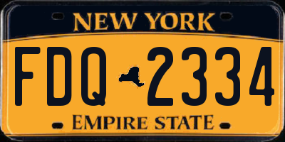 NY license plate FDQ2334