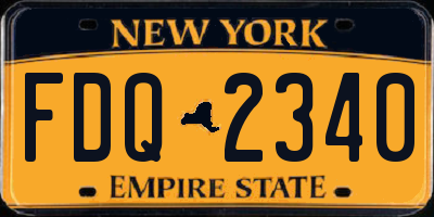 NY license plate FDQ2340