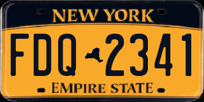 NY license plate FDQ2341