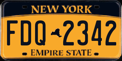 NY license plate FDQ2342