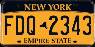 NY license plate FDQ2343