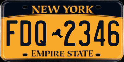 NY license plate FDQ2346
