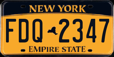 NY license plate FDQ2347